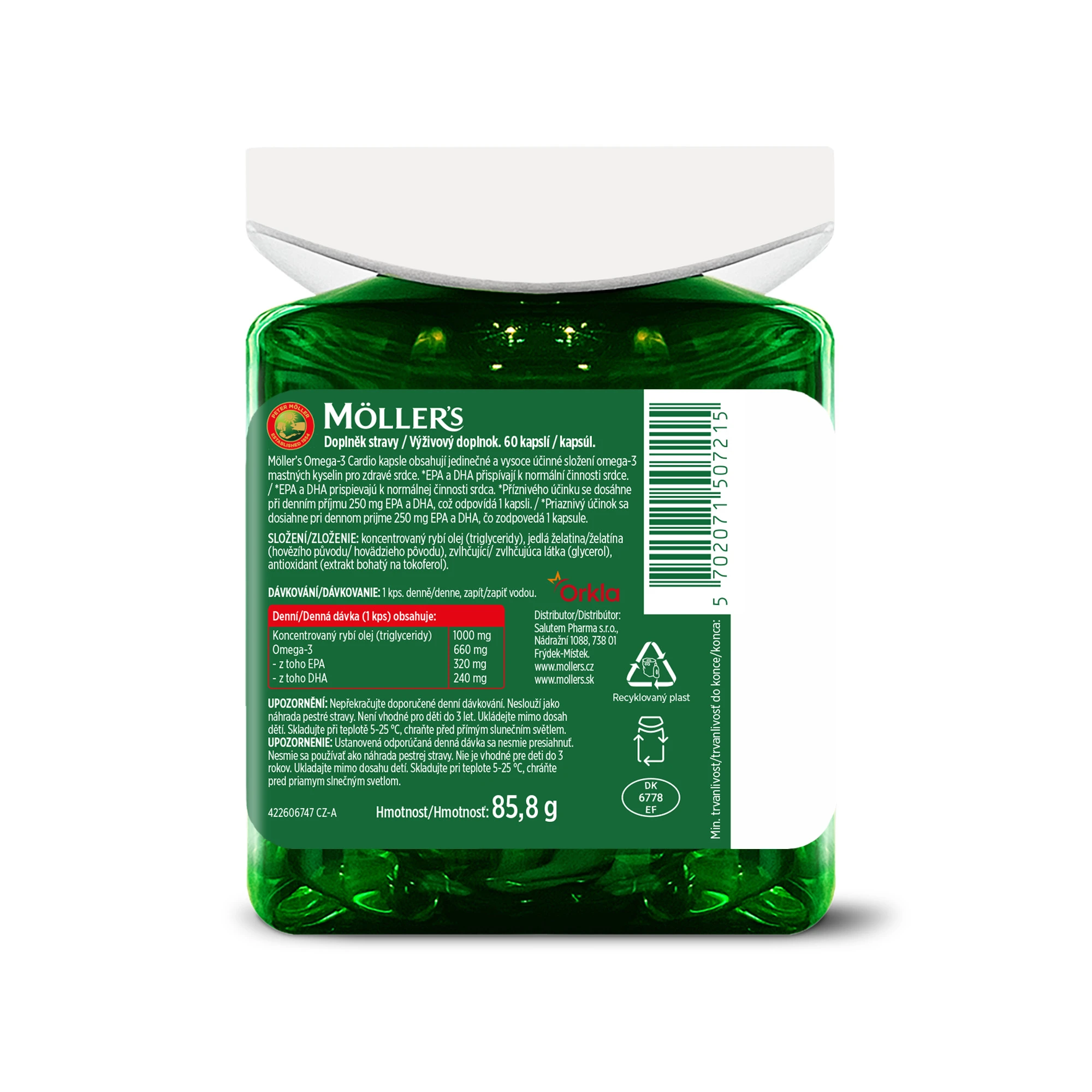 Cardio_CZ_back_caps4 M&ouml;ller&acute;s Omega-3 Daily Health kapsle s vůn&iacute; vanilky 112 kapsl&iacute;