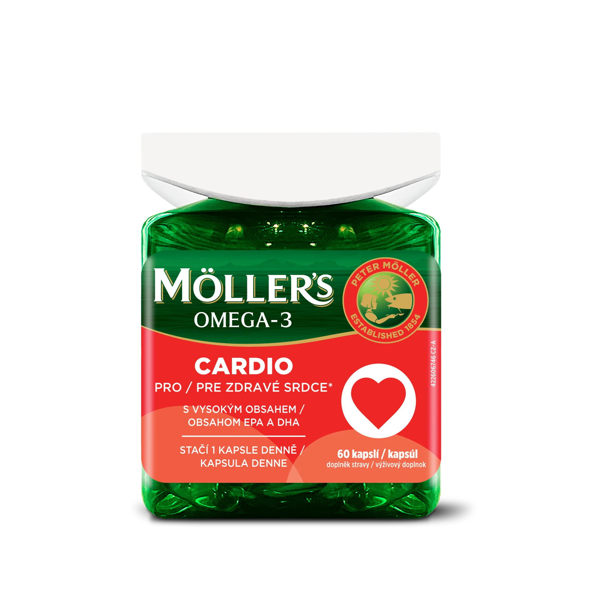 Mollers_CAPS_Cardio Siln&aacute; imunita, zdrav&eacute; srdce a lep&scaron;ia pam&auml;ť