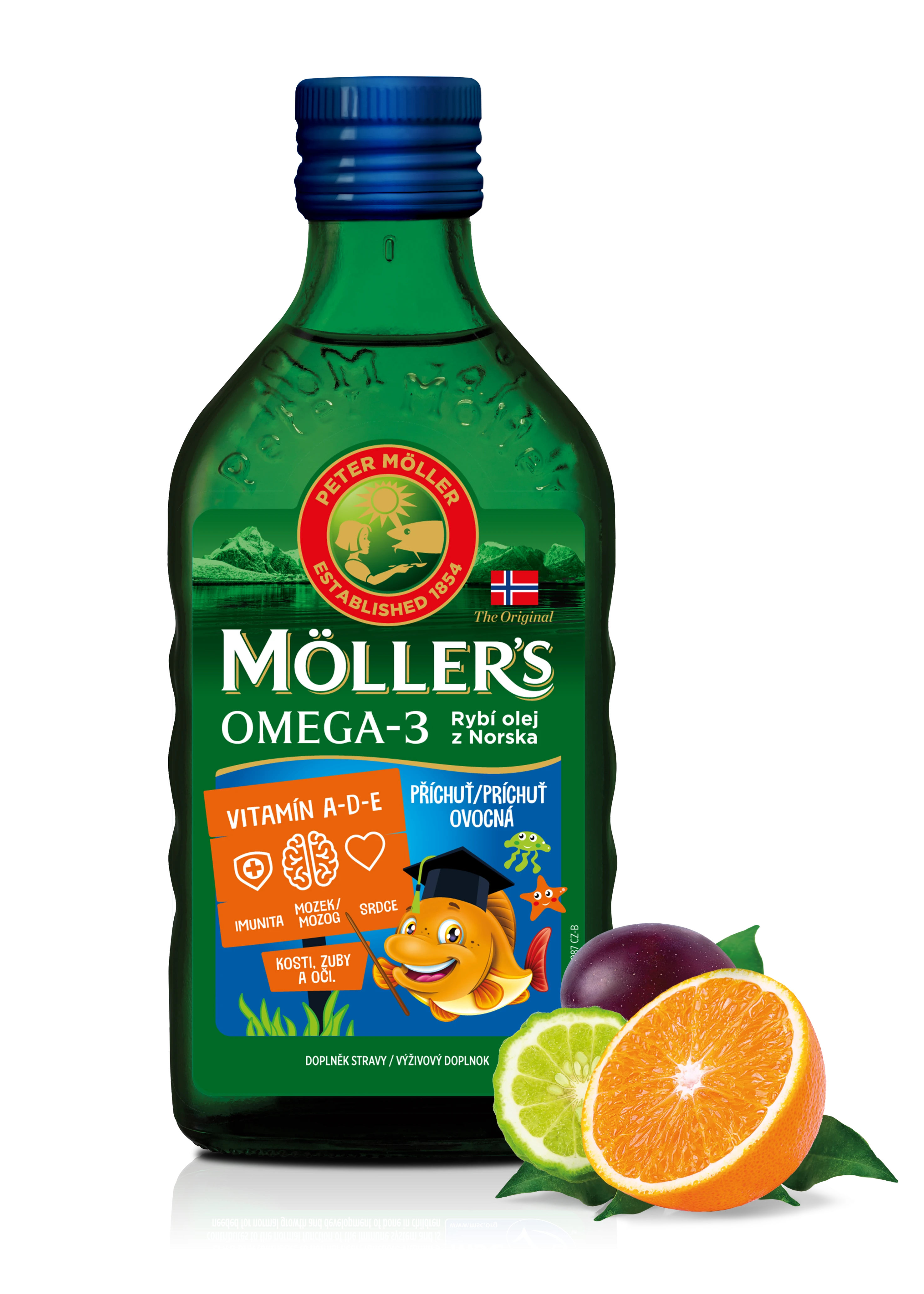 Mollers_Packshot_CLO_TF_front_fruit_CZ Siln&aacute; imunita, zdrav&eacute; srdce a lep&scaron;&iacute; paměť